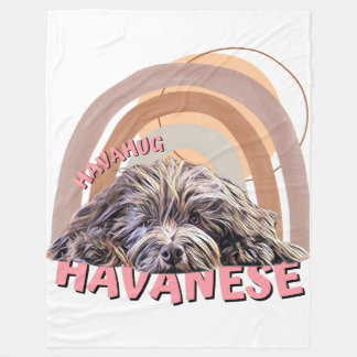 Soft Fleece Blanket, Sweet HavaHug Havanese, Throw Deken