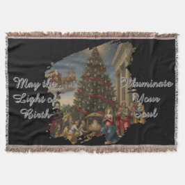 Soft Fleece Nativity Christmas Throw Blanket Deken