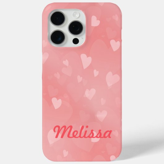 Soft Floating Pink Hearts Custom Case-Mate iPhone Case (Achterkant)