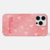 Soft Floating Pink Hearts Custom iPhone Hoesje (Achterkant horizontaal)