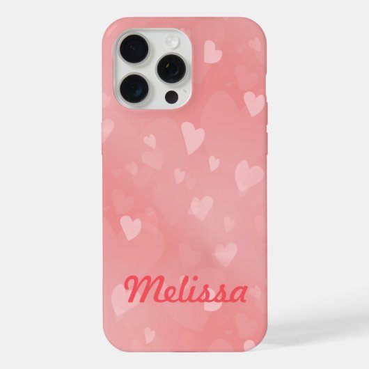 Soft Floating Pink Hearts Custom iPhone Hoesje (Achterkant)