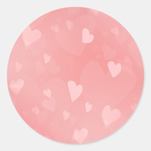 Soft Floating Pink Hearts Custom Ronde Sticker (Voorkant)
