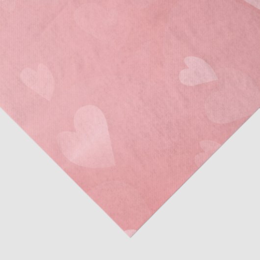 Soft Floating Pink Hearts Custom Tissuepapier (Detail)