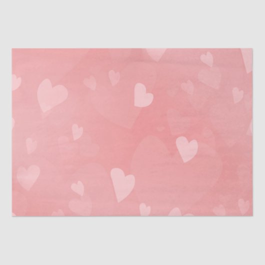 Soft Floating Pink Hearts Custom Tissuepapier (Voorkant)