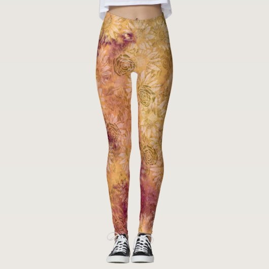 Soft Flora Autumn Flowers Pattern  Leggings (Voorkant)