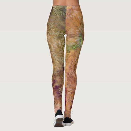 Soft Flora Autumn Flowers Pattern  Leggings (Achterkant)