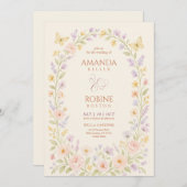 Soft Floral Arch bruiloft uitnodiging (Voorkant / Achterkant)