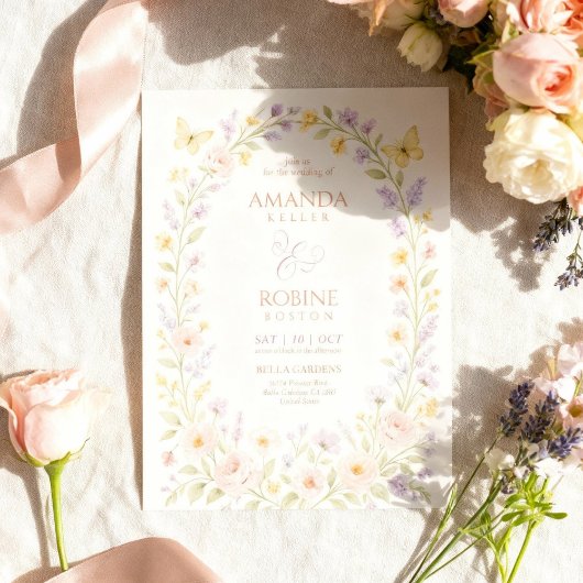 Soft Floral Arch bruiloft uitnodiging