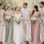 Soft Floral Attire Colors Wedding Card Kaart