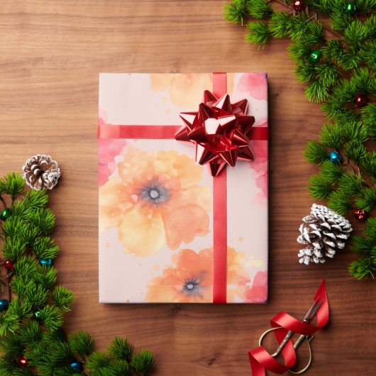Soft Floral Blooms Wrapping Paper  Cadeaupapier (Feestdagen Geschenken)