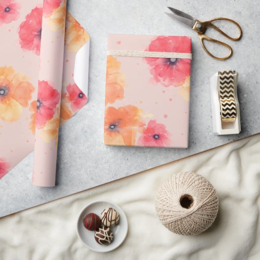 Soft Floral Blooms Wrapping Paper  Cadeaupapier (Crafts)