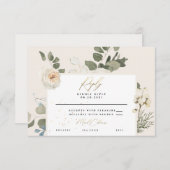 Soft Floral Botanical Foliage Wedding RSVP Kaartje (Voorkant / Achterkant)