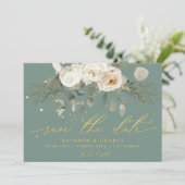 Soft Floral Botanical Greenery Sage Wedding Save The Date (Staand voorkant)