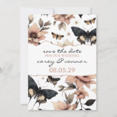 Soft Floral Butterflies Save The Date (Voorkant)