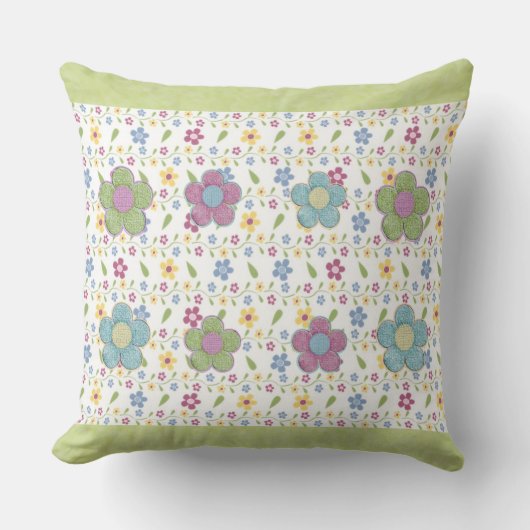 Soft Floral Digital Flowers Kussen (Voorkant)