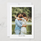 Soft Floral Dusty Blue Ivory Photo Wedding Kaart (Achterkant)