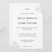 Soft Floral Elegance Minimalist Wedding Invitation Kaart (Voorkant / Achterkant)