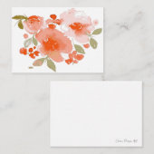 Soft Floral Flat Note Kaart Notitiekaartje (Voorkant / Achterkant)