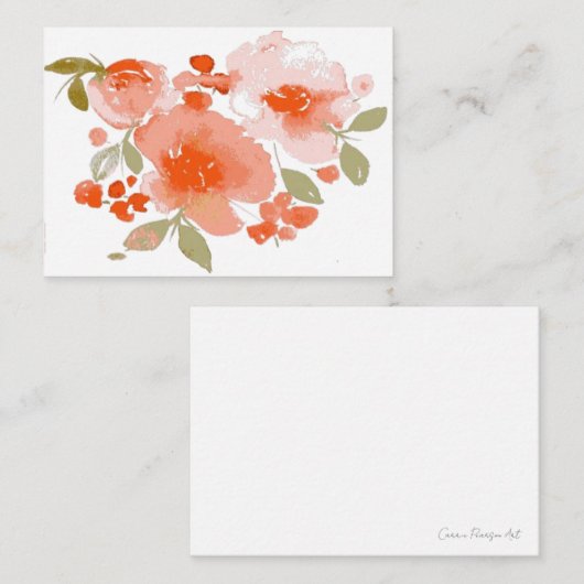Soft Floral Flat Note Kaart Notitiekaartje (Voorkant / Achterkant)