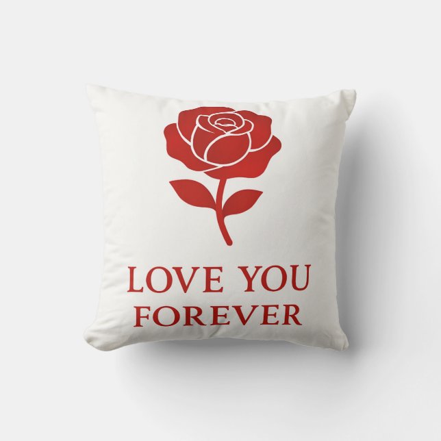 Soft Floral Forever Love Valentine Decorative Kussen (Voorkant)