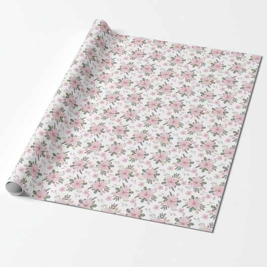 Soft Floral Garden Cadeaupapier (Uitgerold)