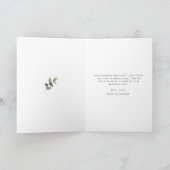 Soft Floral Gold Botanical Foliage Weduwfoto Bedankkaart (Binnen)