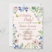 Soft Floral Invitation Kaart (Voorkant)