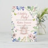 Soft Floral Invitation Kaart (Staand voorkant)