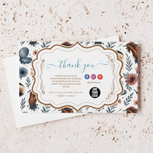 Soft Floral Lash Artist Beauty Studio Bedankkaart