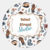 Soft Floral Lash Artist Beauty Studio Ronde Sticker (Voorkant)