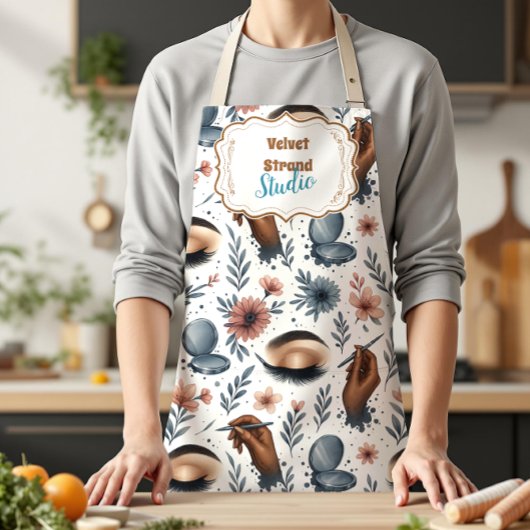 Soft Floral Lash Artist Beauty Studio Schort