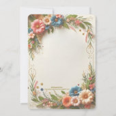 Soft Floral Lijst Graduation Party Invitation Kaart (Achterkant)