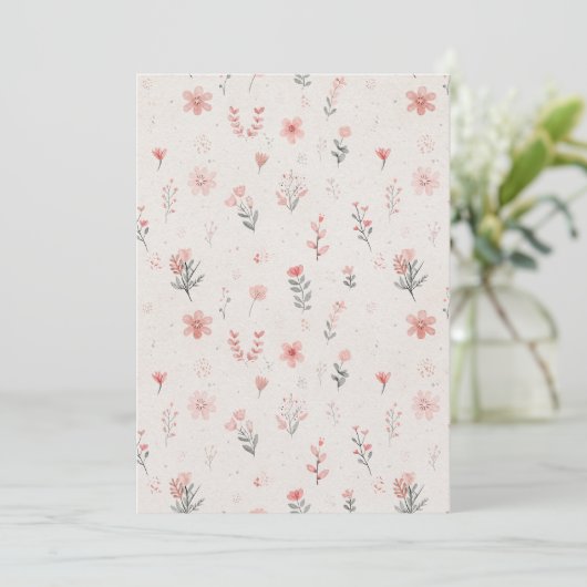 Soft Floral Pattern Flat Card (Staand voorkant)