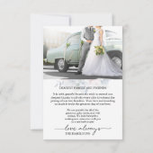 Soft Floral Photo Wedding Thank You Card Bedankkaart (Achterkant)