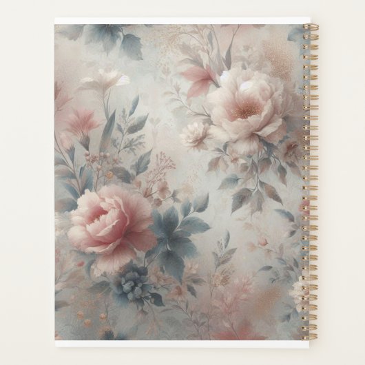 Soft Floral Planner – Roze & Gouden Waterverf (Achterkant)