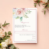 Soft Floral Romantic Greenery Pink Mauve RSVP Kaartje
