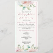 Soft Floral Spring Waterverf Wedding Ceremony Programmakaart (Voorkant)