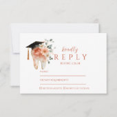 Soft Floral Tooth Graduation Party RSVP Kaartje (Voorkant)