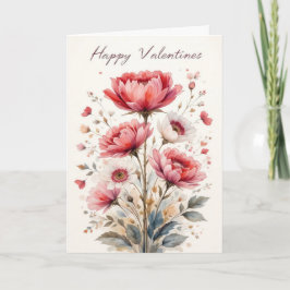 Soft Floral Valentine Romantic Rose Valentines  Kaart