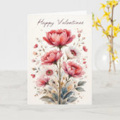 Soft Floral Valentine Romantic Rose Valentines  Kaart (Gele Bloem)