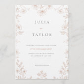 Soft Floral Wedding Invitation – Elegant Colorful  Kaart (Voorkant)