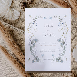 Soft Floral Wedding Invitation – Elegant Colorful  Kaart