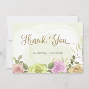 Soft Floral Wedding Invitation Thank You Card Bedankkaart