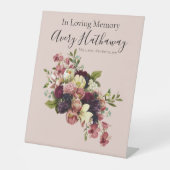 Soft Florals Celebration of Life Reclamebord Met Voetstuk (Voorkant)