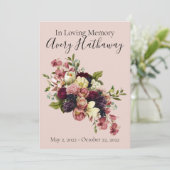 Soft Florals Custom Funeral Memorial Programme Kaart (Staand voorkant)