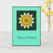 Soft Flower Mandala Verjaardag Kaart (Gele Bloem)
