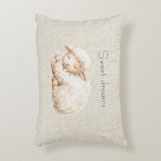 Soft Fluffy Sleeping Sheep Accent Kussen (Voorkant(Verticaal))