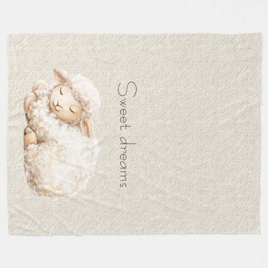 Soft Fluffy Sleeping Sheep Fleece Deken (Voorkant (Horizontaal))