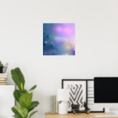 Soft Focus Blue en Paarse achtergrond Poster (Thuiskantoor)