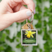 Soft Focus Daffodil Personalized Weddenschap Sleutelhanger (Hand)